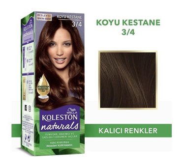 Wella Koleston Naturals 3.4 Koyu Kestane Krem Saç Boyası 50 Ml