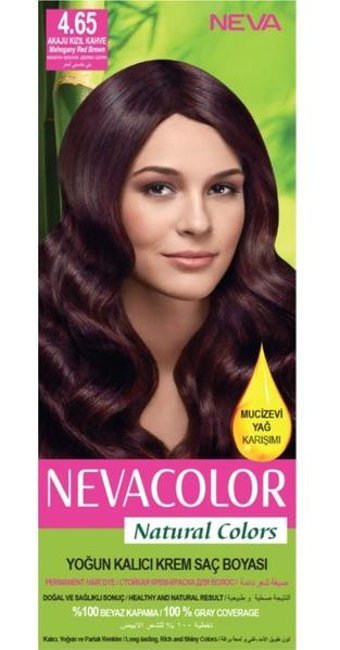 Nevacolor Natural Colors 4.65 Akaju Kızıl Kahve Krem Saç Boyası 50 Ml