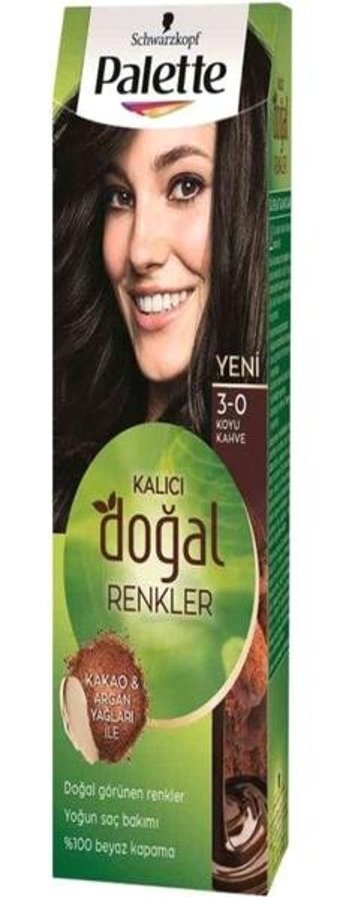 Schwarzkopf Palette Doğal Renkler 3.0 Koyu Kahve Krem Saç Boyası 50 ml