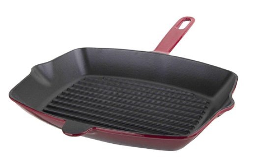 Aryıldız Dikdörtgen Döküm Saplı Demir Döküm 26x32 cm Grill Tava Kırmızı