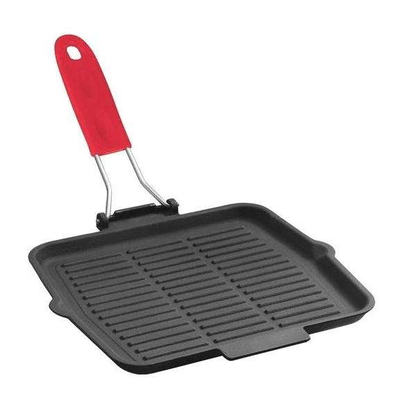 Lava Plastik Saplı Demir Döküm 21 cm Grill Tava Siyah