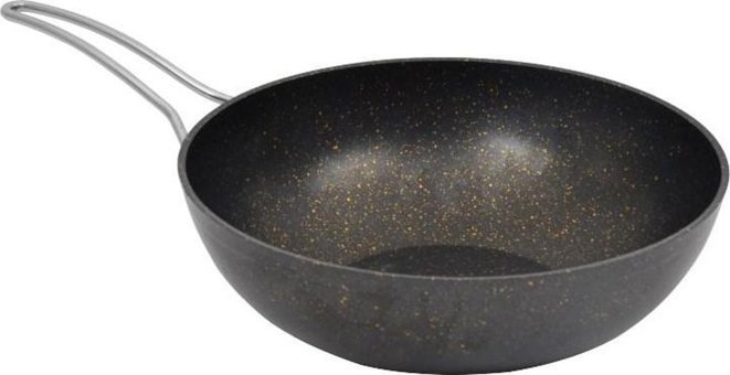 Nurgaz Campout Metal Saplı Döküm 28 cm Wok Tava Siyah