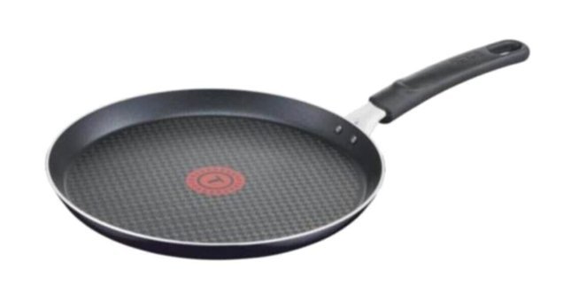 Tefal Resist Plastik Saplı Titanyum 25 cm Krep Tava Siyah