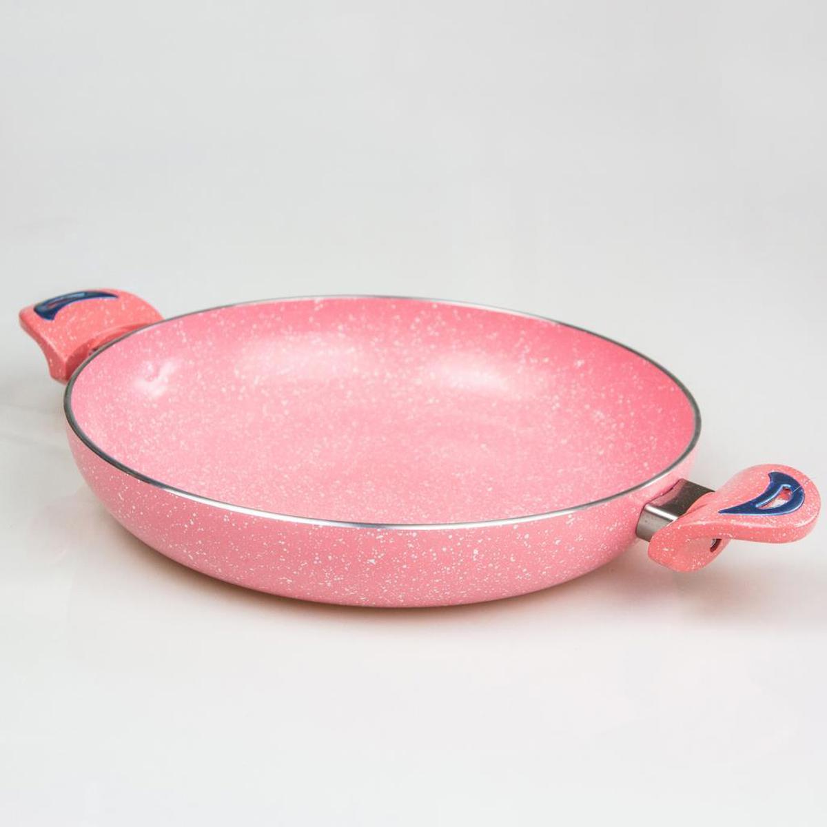 Tiesa Home Plastik Saplı Granit 24 cm Sahan Tava Pembe