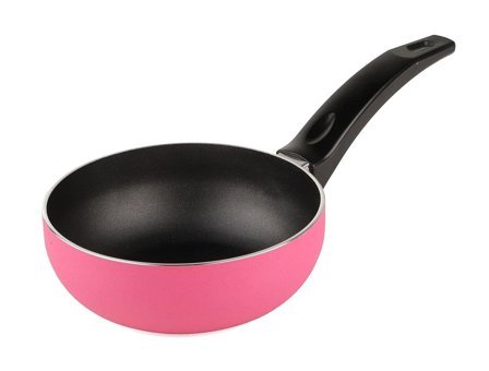 Evisimo Plastik Saplı 12 cm Wok Tava Pembe