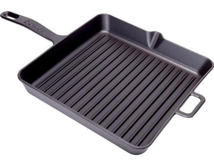 By Hanedan Kare Döküm Saplı Demir Döküm 30 cm Grill Tava Siyah