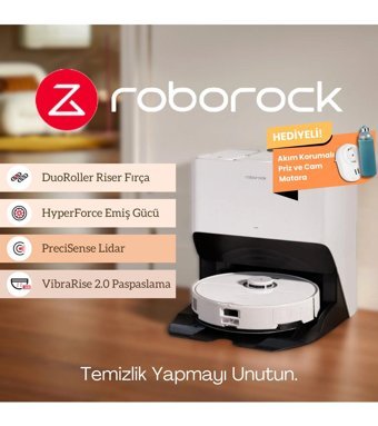 Roborock Haritalı Çöp İstasyonlu Moplu Islak Kuru 6000 Pa Beyaz