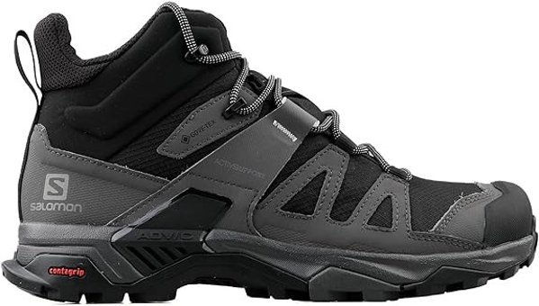 Salomon X Ultra 4 Mid L41383400 Gore-Tex Su Geçirmez Yuvarlak Burunlu Kalın Bağcıklı Siyah Erkek Bot