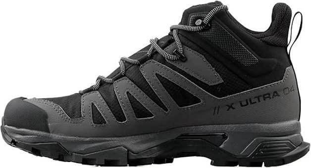 Salomon X Ultra 4 Mid L41383400 Gore-Tex Su Geçirmez Yuvarlak Burunlu Kalın Bağcıklı Siyah Erkek Bot