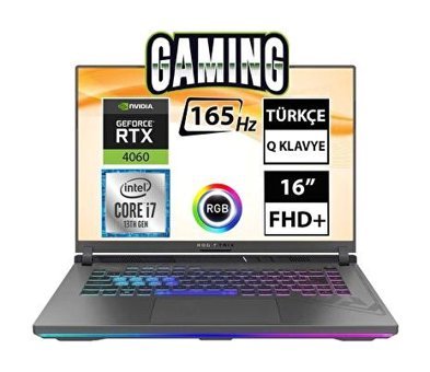 Asus ROG Strix G16 G614JV-N3159A4 Harici GeForce RTX 4060 Intel Core i7 13650HX 32 GB Ram 512 GB SSD 16 inç Full HD Freedos Laptop