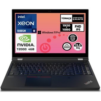 Lenovo MWS ThinkPad P15 Gen1 20STS1HLTX 043 Harici Quadro T2000 Intel Xenon W W-10885M 128 GB Ram 8 TB SSD 15.6 inç Full HD Windows 11 Pro Laptop