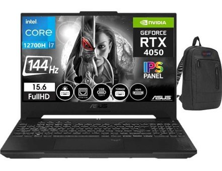 Asus TUF FX507ZU4-LP049S Harici GeForce RTX 4050 Intel Core i7 12700H 16 GB Ram 1 TB SSD 15.6 inç Full HD Windows 11 Home Gaming Laptop + Weblegelsin Çanta