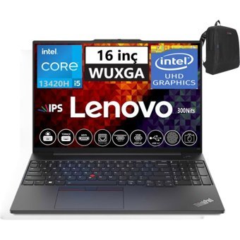 Lenovo ThinkPad E16 Gen1 TP21JN00JUTX15 Dahili UHD Graphics Intel Core i5 13420H 40 GB Ram 1 TB SSD 16 inç Full HD Freedos Laptop + Zetta Çanta