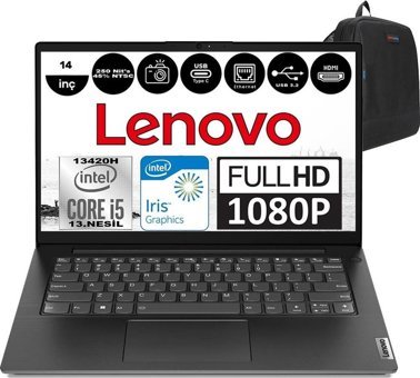 Lenovo V14 Gen4 83A00064TRH18 Dahili UHD Graphics Intel Core i5 13420H 24 GB Ram 1 TB SSD 14 inç Full HD Windows 11 Home Laptop