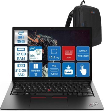 Lenovo ThinkPad L13 Yoga L21FJ0038TXH01 Dahili Iris Xe Graphics Eligible Intel Core i7 1355U 32 GB Ram 512 GB SSD 13.3 inç WUXGA Windows 11 Home Dokunmatik Laptop