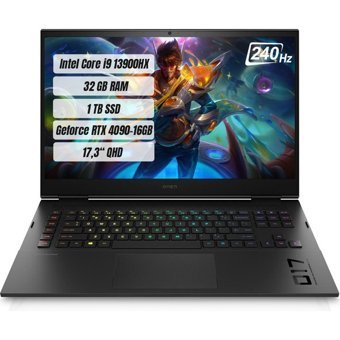 Hp Omen 17-CK2012NT 892Q8EA Harici GeForce RTX 4090 Intel Core i9 13900HX 32 GB Ram 1 TB SSD 17.3 inç QHD Freedos Gaming Laptop