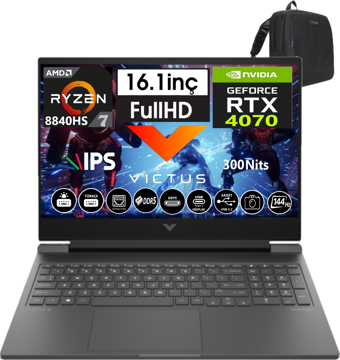 Hp Victus 16 S1035NT WA1UZ2EA02 Harici GeForce RTX 4070 AMD Ryzen 7 8840HS 24 GB Ram 1 TB SSD 16 inç Full HD Freedos Gaming Laptop