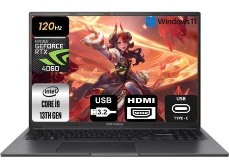 Asus Vivobook 16X K3605VV-N1070W-01 Harici GeForce RTX 4060 Intel Core i9 13900H 48 GB Ram 1 TB SSD 16 inç WUXGA Windows 11 Gaming Laptop