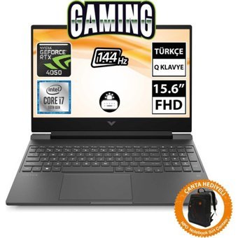 Hp Victus 15 FA1057NT 8U849EA07 Harici GeForce RTX 4050 Intel Core i7 13700H 64 GB Ram 512 GB SSD 15.6 inç Full HD Freedos Gaming Laptop + CNT008 Çanta