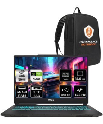 MSI Cyborg 15 A13VF-895XTR Harici GeForce RTX 4060 Intel Core i5 13420H 40 GB Ram 2 TB SSD 15.6 inç Full HD Freedos Gaming Laptop + PER4 Çanta