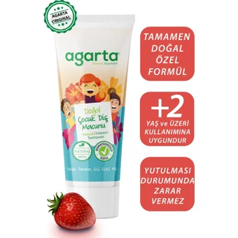 Agarta Çilekli Organik Florürsüz Çocuk Diş Macunu 75 ml