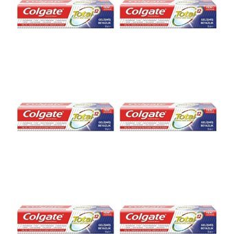 Colgate Total Gelişmiş Beyazlık Naneli Florürlü Diş Macunu 6x50 ml