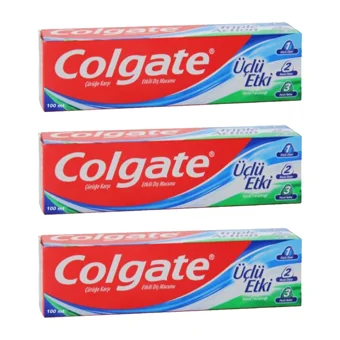 Colgate Üçlü Etki Naneli Florürlü Diş Macunu 3x100 ml