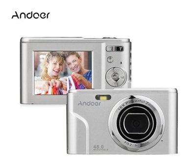 Andoer D12963S Full HD Kompakt Dijital Fotoğraf Makinesi Gümüş