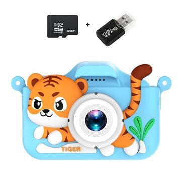 Tuomeng Küçük Kaplan Mini Full HD Kompakt Dijital Fotoğraf Makinesi Mavi