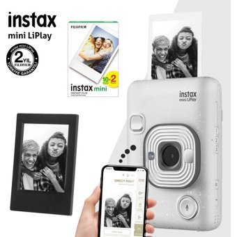 Fujifilm Instax Mini Liplay Şipşak Mini Full HD Kompakt Dijital Fotoğraf Makinesi Gri + 20 Adet Foroğraf Filmi