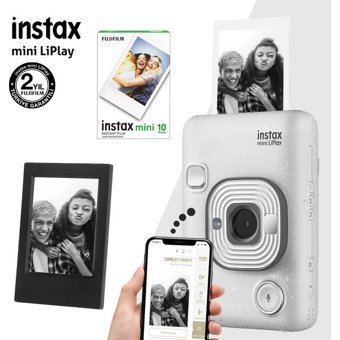 Fujifilm Instax Mini Liplay Şipşak Mini Full HD Kompakt Dijital Fotoğraf Makinesi Gri + 10 Adet Fotoğraf Filmi