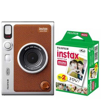 Fujifilm İnstax Mini Evo Şipşak Mini Full HD Kompakt Dijital Fotoğraf Makinesi Kahverengi + 20 Adet Fotoğraf Filmi