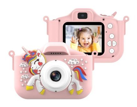 Vkemall 48 MPSevimli Unicorn Mini Full HD Kompakt Dijital Fotoğraf Makinesi Pembe