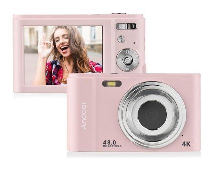 Andoer D11758P Full HD Kompakt Dijital Fotoğraf Makinesi Pembe