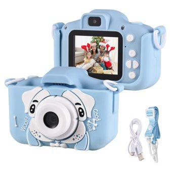 Pepisky Sevimli Köpek Mini Full HD Kompakt Dijital Fotoğraf Makinesi Mavi