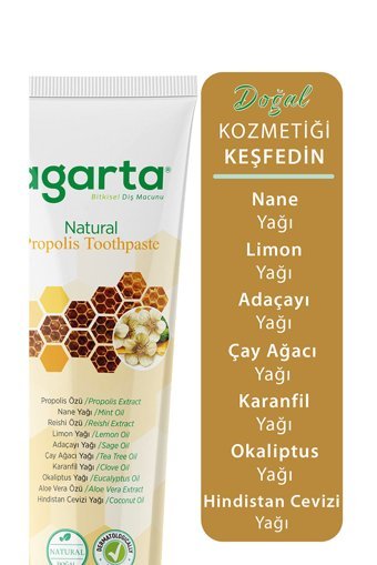 Agarta Doğal Propolis Organik Florürlü Diş Macunu 100 ml