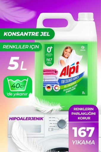 Alpi Hipoalerjenik Renkliler İçin 167 Yıkama Jel Deterjan 5 lt