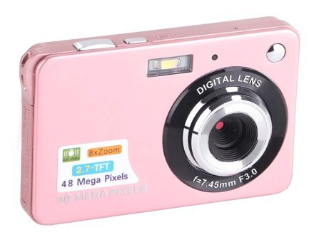 Dpofirs 4K Kopmakt Dijital Fotoğraf Makinesi Pembe