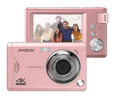 Andoer 4K 48mp Kompakt Dijital Fotoğraf Makinesi Pembe