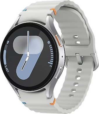 Samsung Galaxy Watch 7 Su Geçirmez 44 mm Silikon Kordon Yuvarlak Tansiyon Ölçen Unisex Akıllı Saat Gümüş