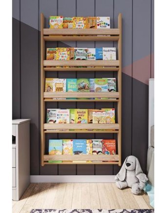 Zeo Wood Design Montessori 5 Bölmeli 5 Raflı Mdf 154x80 cm Kahverengi Kitaplık