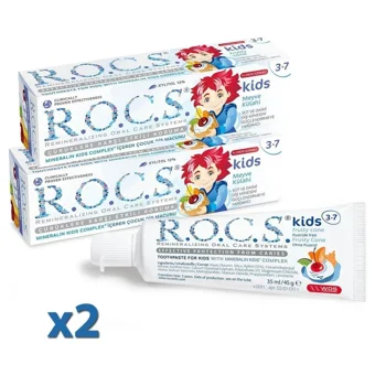 Rocs Kids Meyveli Florürsüz 3-7 Yaş Çocuk Diş Macunu 2x35 ml