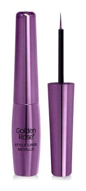 Golden Rose Style Liner Metallic 10 Suya Dayanıklı Mor Kalıcı İnce Uçlu Fırça Likit Eyeliner