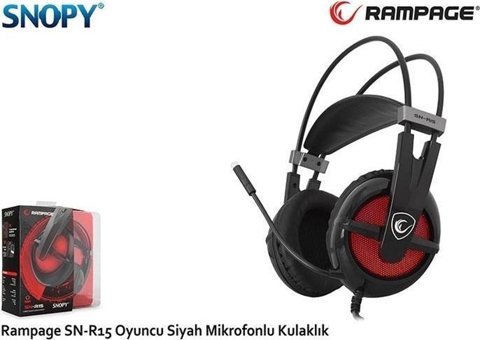 Rampage SN-R15 USB Mikrofonlu Kablolu Kulak Üstü Kulaklık Siyah