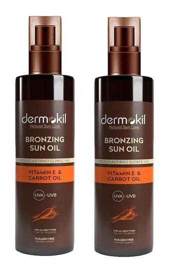 Dermokil E Vitaminli-Havuç Yağı Tüm Vücut İçin Bronzlaştırıcı Yağ 2x200 ml