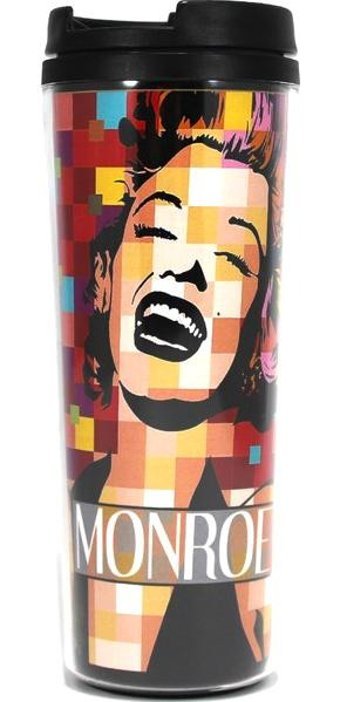 Modaroma Marilyn Monroe Plastik 380 ml Outdoor Bardak Termos Çok Renkli