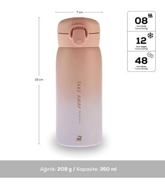 Teknotrust Paslanmaz Çelik 350 ml Outdoor Matara Termos Pembe