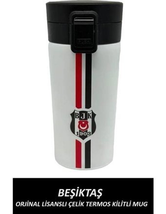 Timon Beşiktaş Çelik 400 ml Outdoor Matara Termos Beyaz