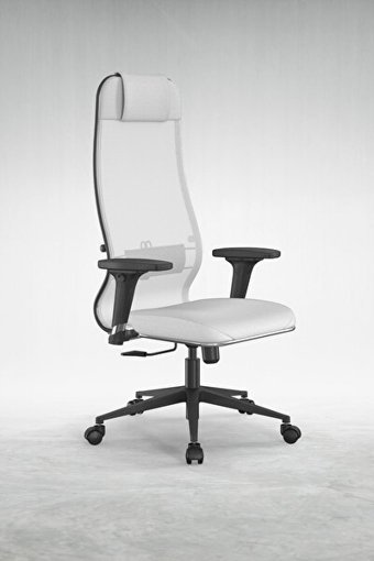 Ergolife SIT 10-B1-115D Başlıklı Kolçaklı Dönerli Beyaz Çalışma Sandalyesi