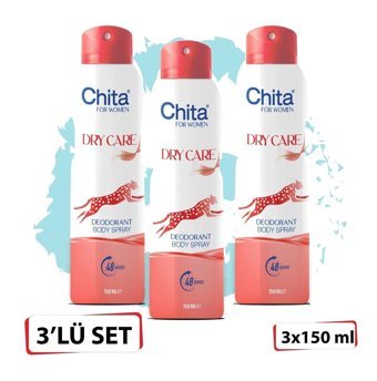 Chita Dry Care Sprey Kadın Deodorant 3x150 ml